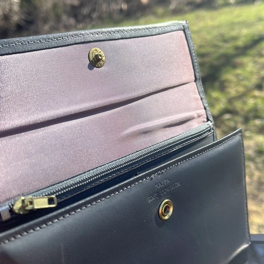 Di Lido Wallet Nappa Soft Cowhide Vintage gray leather